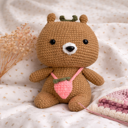 [Handmade Crochet] Kibi 🐻 — The Messenger Bear WabiSnuggle Plush