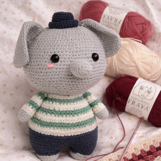 [Handmade Crochet] Ellie 🎪 — The Circus Elephant WabiSnuggle Plush