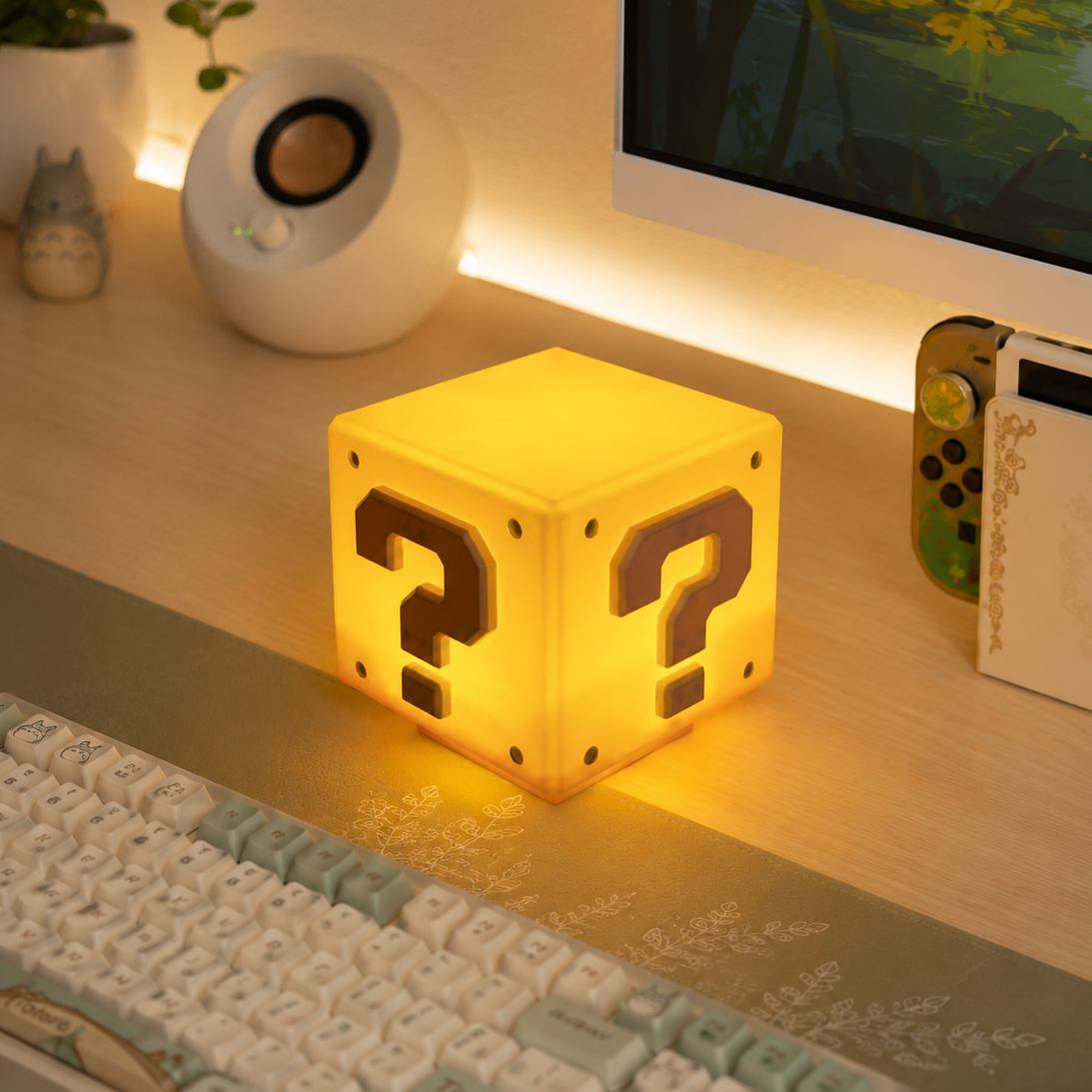 Retro Block Lamp - Mario-inspired Night Lamp