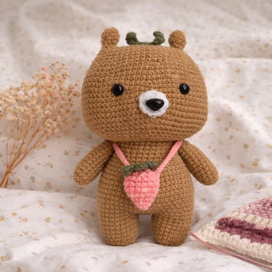 [Handmade Crochet] Kibi 🐻 — The Messenger Bear WabiSnuggle Plush