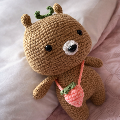 [Handmade Crochet] Kibi 🐻 — The Messenger Bear WabiSnuggle Plush