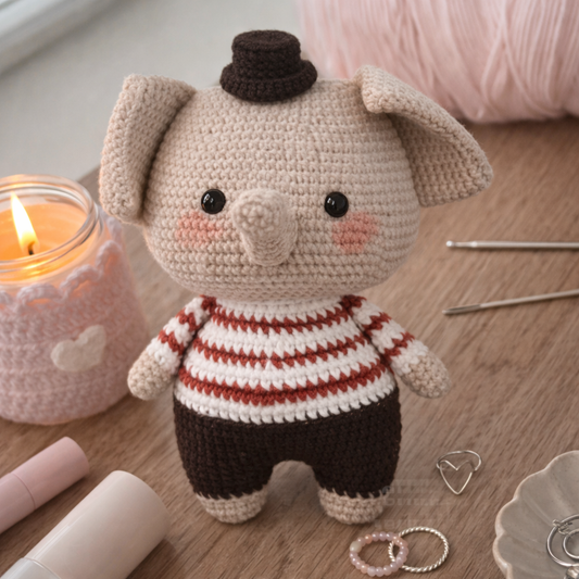 [Handmade Crochet] Ellie 🎪 — The Circus Elephant WabiSnuggle Plush