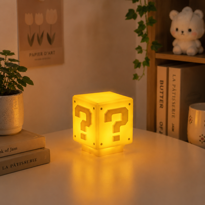 Retro Block Lamp - Mario-inspired Night Lamp