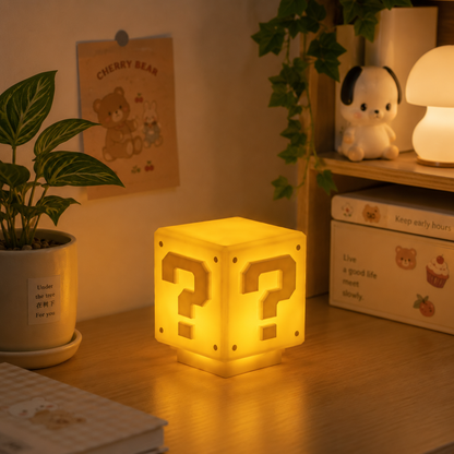 Retro Block Lamp - Mario-inspired Night Lamp